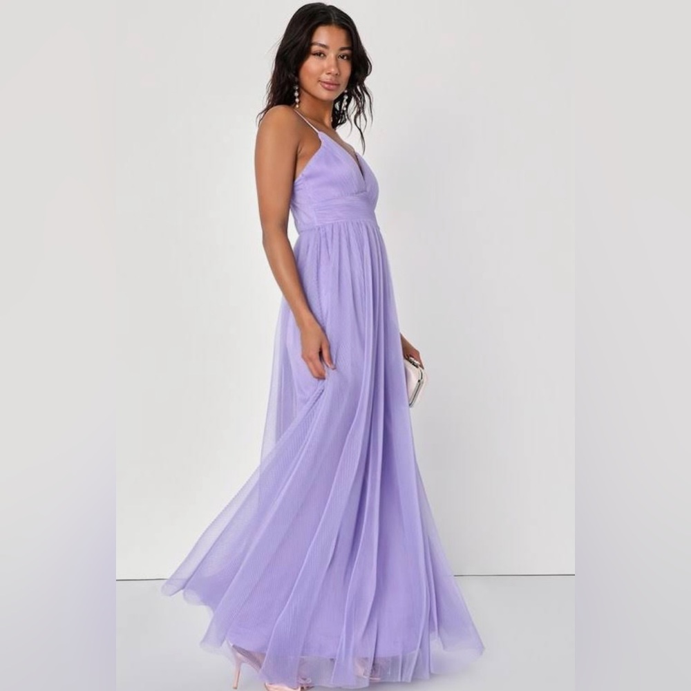 Lulu’s Angelic Entrance Lavender Pleated Maxi Dress